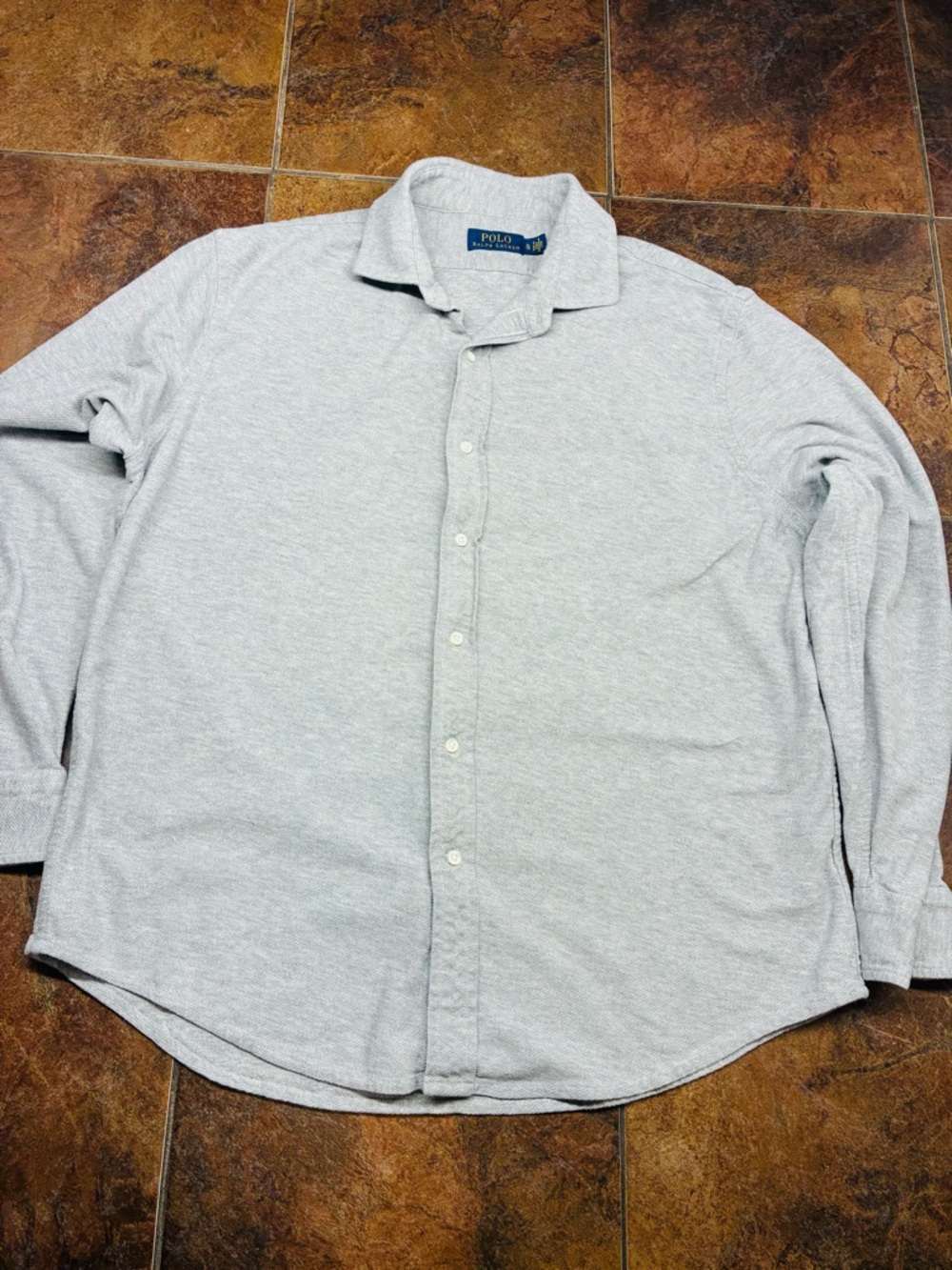 Polo by Ralph Lauren Men's Light Gray Long-Sleeve Button-Down Shirt